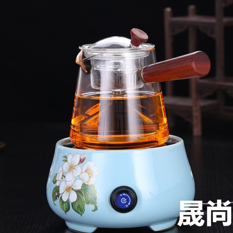 Glass teapot heat resistant side to cook the kettle Pu'er Kettle Pu'er Black Tea Cooking Pot Home Electric Furnace Suit Thickened