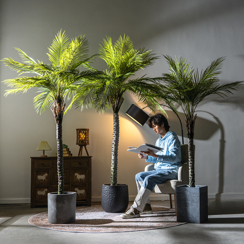Large High-End Light Luxury Artificial Tree, Sunflower, Areca Palm, Bionic Green Plant, Potted Fake Tree, Living Room Landscaping Decoration