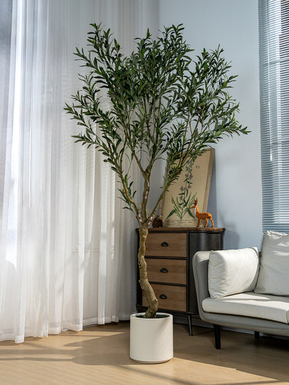 Olive Tree Artificial Green Plant High-End Light Luxury Indoor Living Room Decoration Floor-Standing Ornament Bionic Plant Large Fake Tree