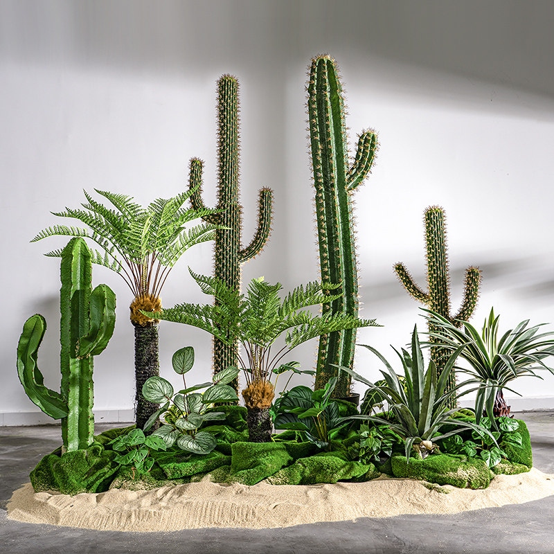 Net Red Large Cactus Multimeat Green Plant Simulation Tree Plant Fake Tree Indoor view Landscape Decoration Swing