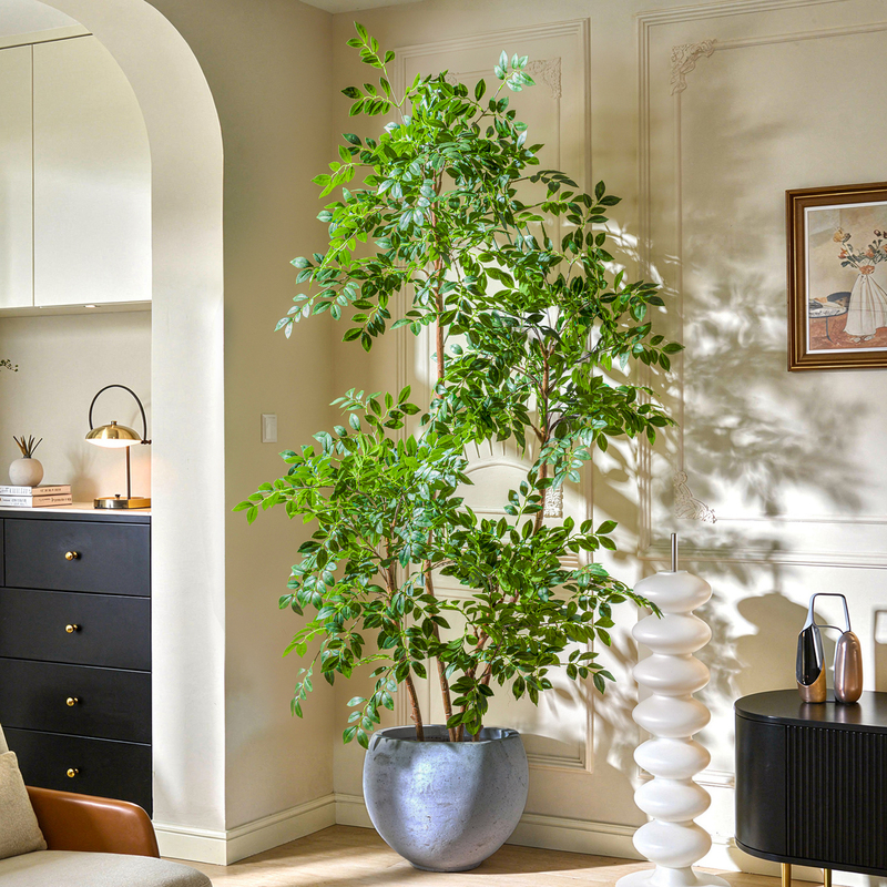 Large Artificial Green Plant Elm Money Tree Fake Tree Bionic Money Tree Potted Plant Indoor Living Room Landscaping Floor Decoration