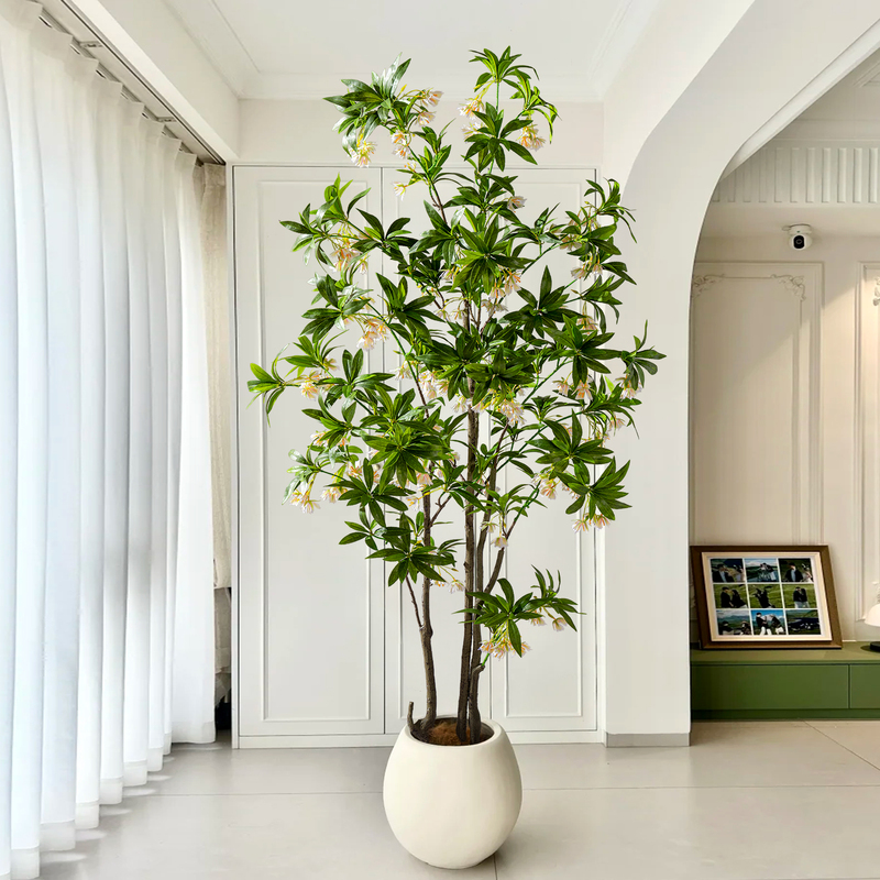 Simulated Green Plants, Water Stone Banyan Tree, High-End Light Luxury Large Indoor Living Room Courtyard Potted Plants, Fake Green Plants, Artificial Plants