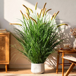 Artificial Reed Grass, Fake Flower Tree, Dog Tail Decorative Ornament, Simulated Potted Plant for Indoor Living Room Landscaping, Fake Tree Green Plant