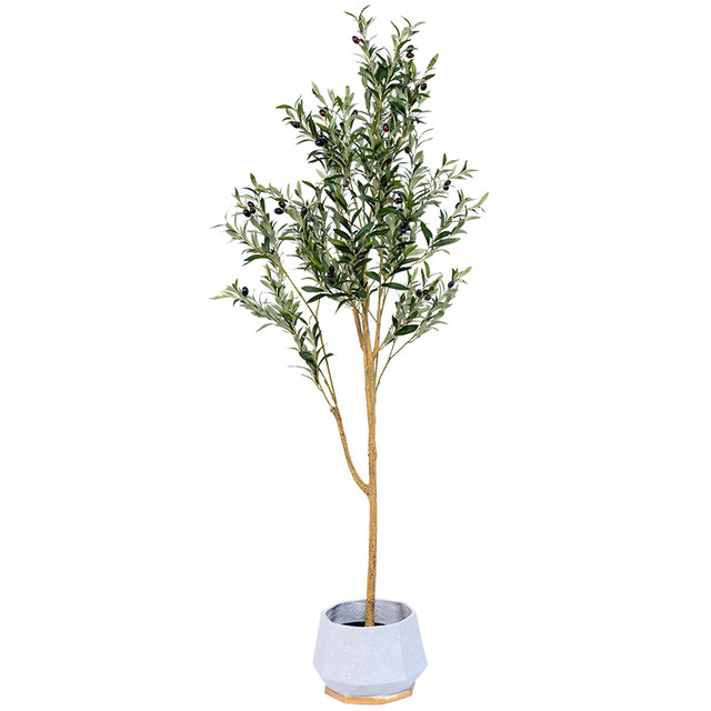 Large Nordic Artificial Tree, Simulated Green Plant Olive Tree, Floor-Standing Potted Plant, Home Living Room Indoor Landscaping Decoration Ornament