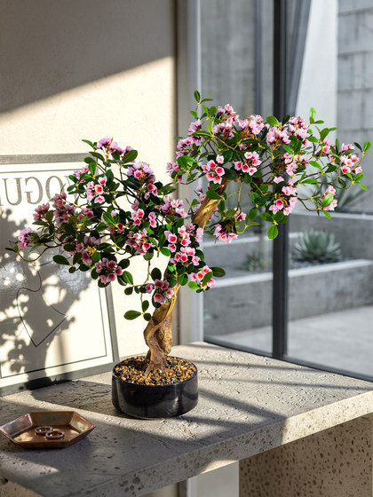 High-End Artificial Green Plants, Island Spring Flower Potted Plants, Fake Flowers for Desktop Indoor Decoration, Faux Flowers in New Chinese Style