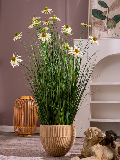 High-End Sunflower Artificial Flower Reed Grass Fake Flower Tree Bionic Fake Tree Green Plant Decoration Indoor Decoration Ornaments