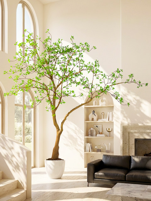 Artificial Greenery, High-Quality Horse-Dranker Tree, Fake Tree for Landscaping, Window Display, Indoor Bionic Tree, Decorative Tree, Large Simple Floor-Standing Tree