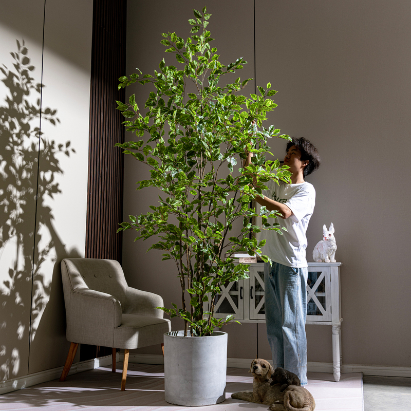 Money Tree Artificial Green Plant Large Simulated Fake Tree Plant Indoor Living Room Shop Window Landscaping Decoration Ornament