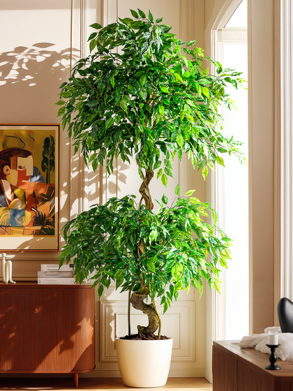 Artificial Green Plant Climbing Banyan Tree Fake Tree Bionic Plant Happiness Tree Indoor Living Room Floor-Standing Potted Plant Landscape Decoration