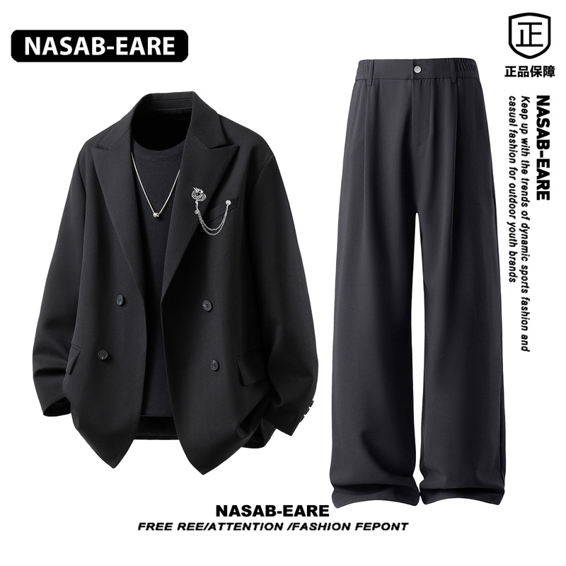 Nasab-Eare Autumn Dk Uniform Suit Men's Loose Fit Cool Business Casual High-End Suit Jacket Nasab-Eare Autumn Dk Uniform Suit Men's Loose Fit Cool Business Casual High-End Suit Jacket