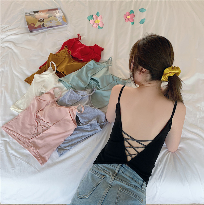 All-match slim collarbone chain strapless tube top sexy top with bottoming camisole female summer wear beautiful back tide