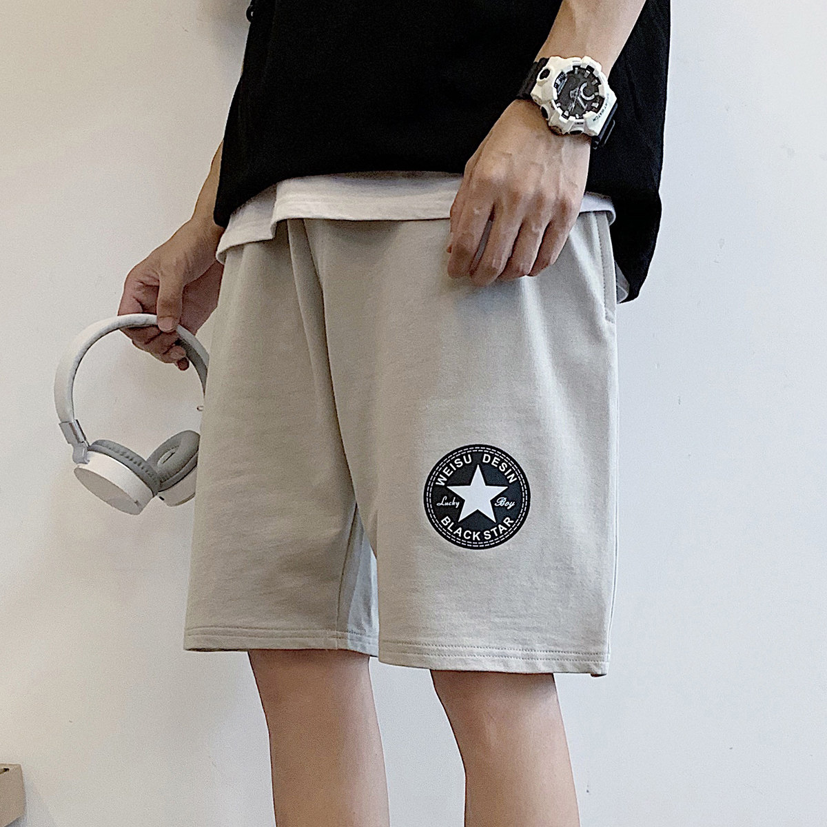 Men's Sleeping Pants Summer Pure Cotton Casual Shorts Youth Loose 50% Home Thin casual outwear Home shorts