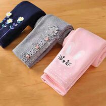 Girls leggings one velvet winter plus velvet padded baby pants autumn and winter girls winter children women spring and autumn