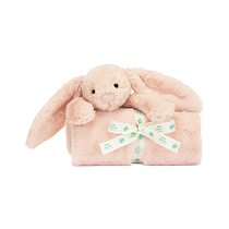 UK Jellycat Shy Rouge Pink Bonnie Bunny Blanket Baby Cute Soothing Soft Childrens Blanket