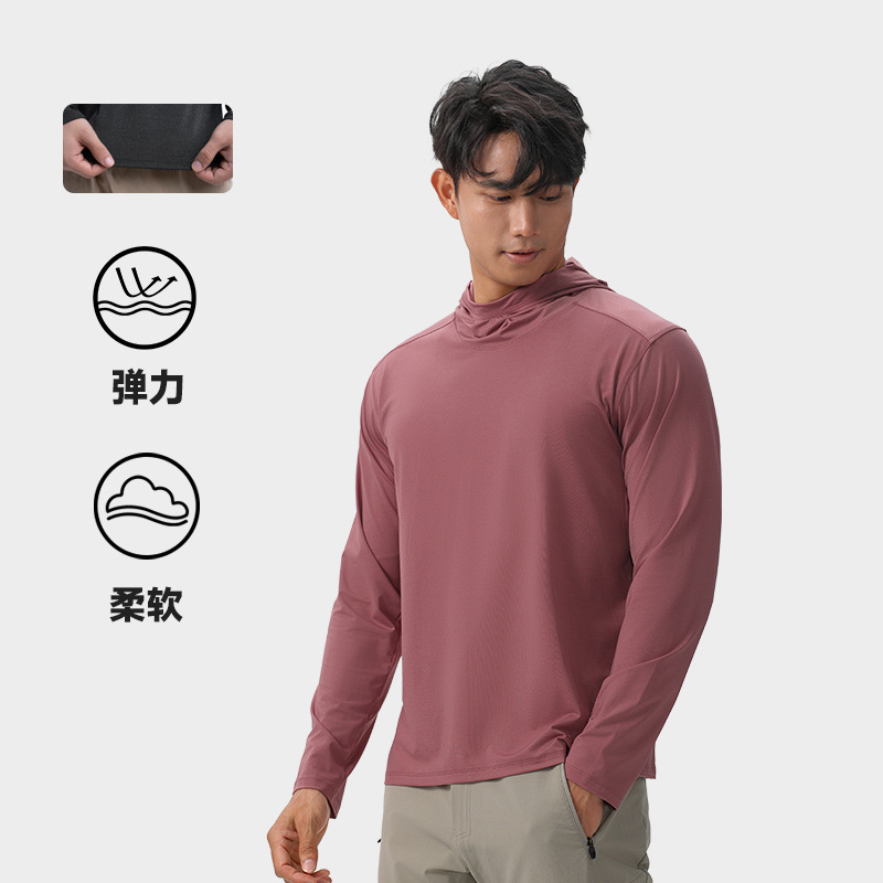 Lulu Style Men's Sports Long-Sleeve Autumn and Winter New Outdoor Fitness Yoga High-Elastic Quick-Drying Top Hooded Sweatshirt Lulu Style Men's Sports Long-Sleeve Autumn and Winter New Outdoor Fitness Yoga High-Elastic Quick-Drying Top Hooded Sweatshirt