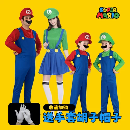 Хэллоуин показ костюм косплей костюм взрослые дети Марио Супер Марио