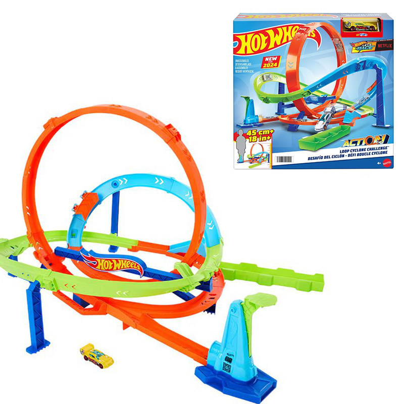 Hot Wheels Stunt Super Loop Stunt Challenge Track Alloy Car Track Children's Toy Htk16