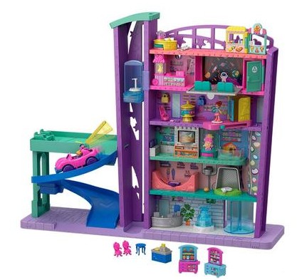 American Polly Pocket Mini Polly's shopping mall Playground Treasure Box GFP89 Posing a Home Wine Toy