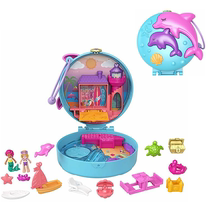 Polly Pocket Mini Polly Pocket Dolphin Beach Fun Toy Box Over Home Scene Toys