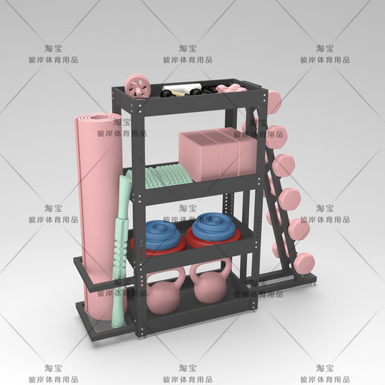 Dumbbell rack sports fitness equipment storage rack household basketball rack kettlebell yoga mat storage rack with wheels