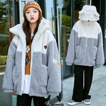 Girls coat autumn and winter clothing 2021 New 12 girls 13 middle and Big Boy foreign-style 15-year-old children Korean version plus velvet thickened
