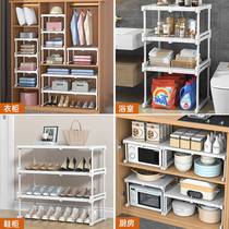Wardrobe layered partition retractable cabinet compartment storage rack under cabinet sink layered organizer storage artifact