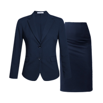 Civil servant navy blue professional suit jacket womens spring and autumn interview formal work clothes temperament black suit skirt