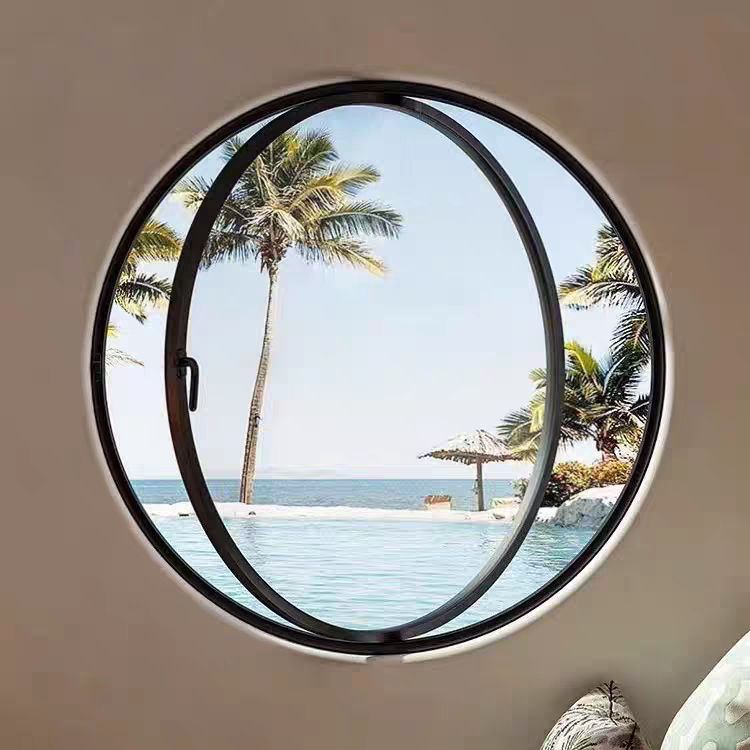 Aluminum Alloy Round Window with Central Axis Rotation, Moon Window, Indoor Privacy Protection Round Glass Window, Landscape Window, Art Direct Sales Aluminum Alloy Round Window with Central Axis Rotation, Moon Window, Indoor Privacy Protection Round Glass Window, Landscape Window, Art Direct Sales