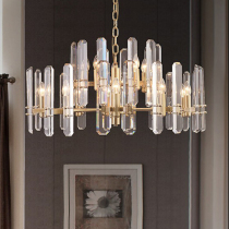 Crystal Living Room Chandelier Rear Modern Minimalist Light Extravaganza Red Nordic Villa Dining Room Home Atmospheric Bedroom Lamps