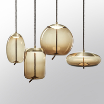 Nordic Style Restaurant Chandelier Single Head Bedroom Bedhead Lamp Bar Desk Creative Personality Brief Modern Glass Lamps