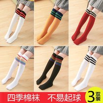 Girls stockings for childrens stockings over knees Summer thin spring and autumn cotton semi-high socks baby socks