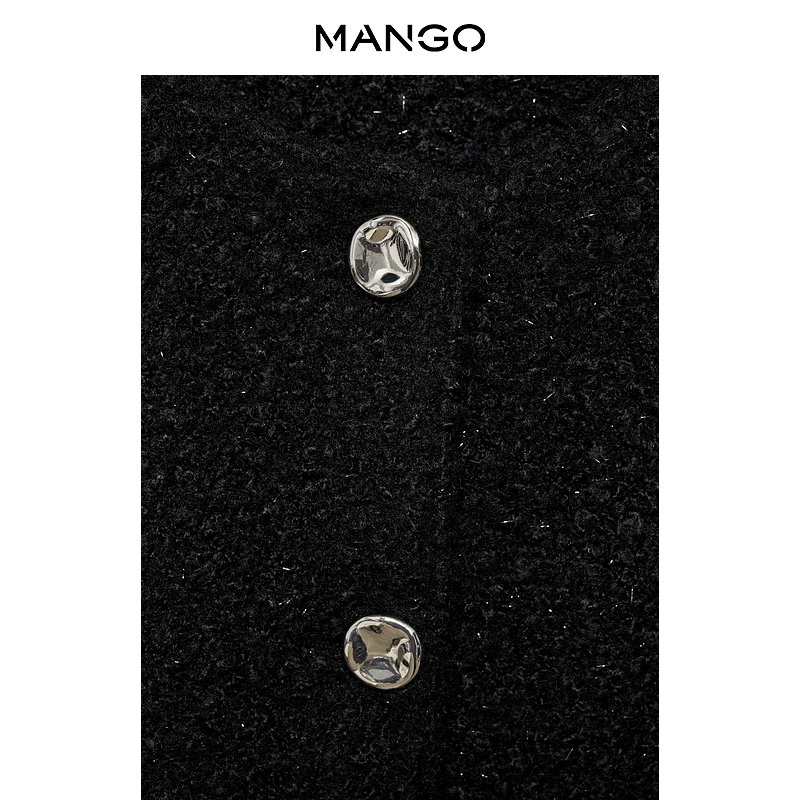 Куртка MANGO для пуховик, бархатные украшения, стиль Chanel