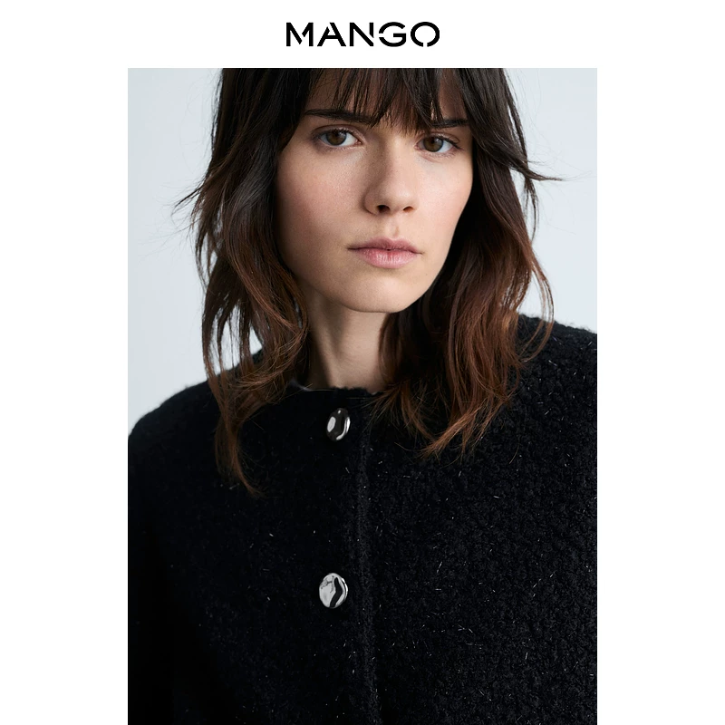 Куртка MANGO для пуховик, бархатные украшения, стиль Chanel
