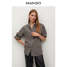 женская рубашка 【转季下架】mango女装衬衫2020秋冬新款翻领正袖口莫代尔衬衫