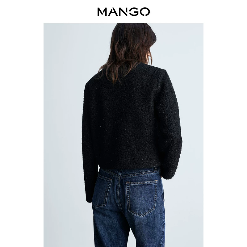 Куртка MANGO для пуховик, бархатные украшения, стиль Chanel