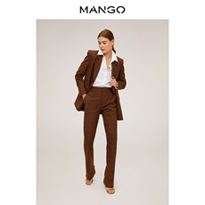 женская рубашка mango女装衬衫2020春夏新款纯色正面系扣经典领长袖衬衫