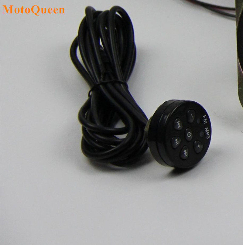 Motorcycle mp3 player subwoofer waterproof wire control 2 5m meter 5 core cruiser audio accessories backlight