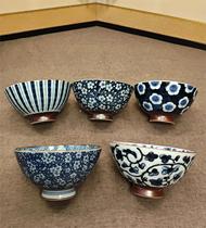 Blue and white ceramic five guest bowl household bowl F 5D37 N