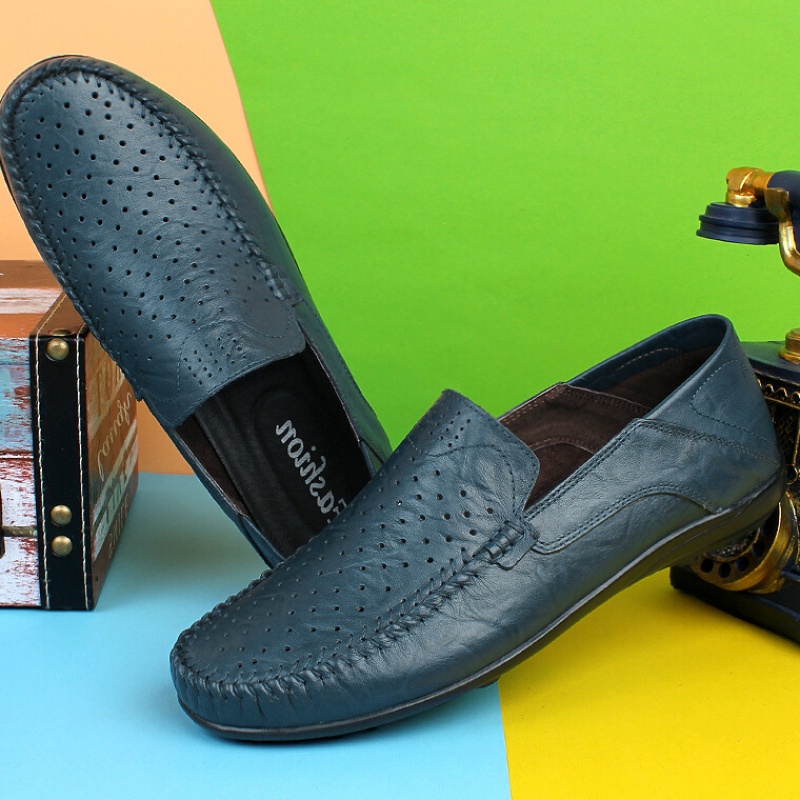 2022 Summer New Pint Bean Shoes Male Trend Inn One Foot foot Lazy Shoes Hollowed-out Lefu Shoes Men
