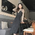 Mùa thu Hàn Quốc nữ thần thời trang phù hợp với cổ áo cao cổ áo sơ mi + quần nhung kẻ sọc dài đầu thu hai bộ thủy triều Bộ đồ
