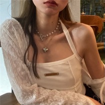 White hanging neck harness vest woman 2022 Summer new inner lap wear irregular design sensation little crowdblouse