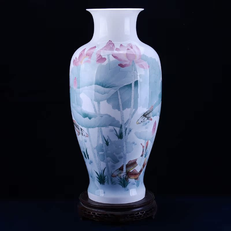 Under the liling glaze colorful large ceramic vase peony litchi grain hand - made landing place of TV bar face