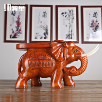 Huanghua pear wood carving Elephant Stool ornaments solid wood large pair of shoe stool mahogany home living room Town Accessories
