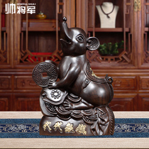 Black sandalwood Carved Mouse Pendulum with solid wood Head engraving XII Zodiac Dynasty Number of money Red wood Home Residence Ornament Crafts