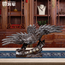 Black Sandalwood Carving Old Eagle Pendulum Large Exhibition Macro Toyo Solid Wood Home Decoration Office Feng Shui Red Wood Handicraft Gift
