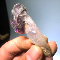 Natural Ultra Seven Original Stone Purple Crystal Scepter Backbone Golden Strawberry Crystal Mineral Specimens Waterite Gemstone Bare Stone Hem