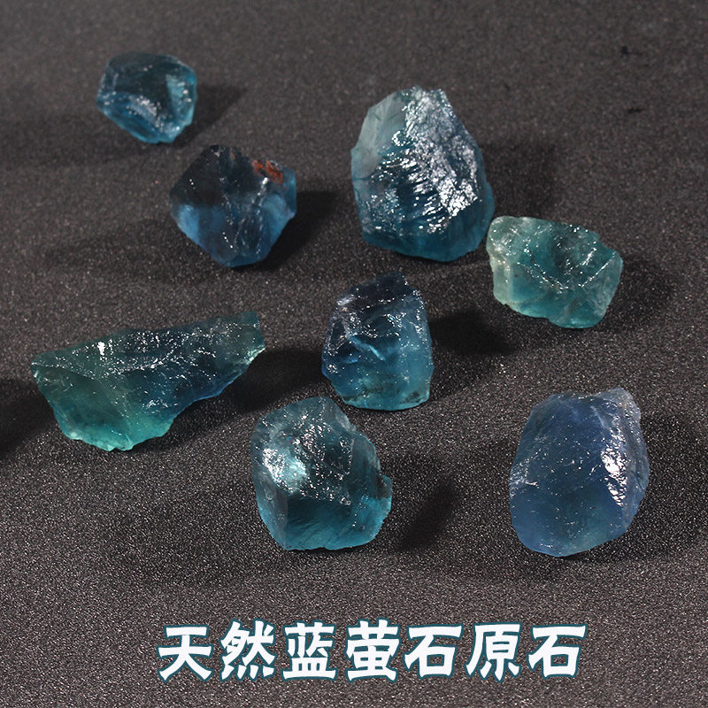Natural Crystal Raw Stone Green Blue Fluorite Original Mine Bicolor Crystal Mineral Specimen Hair Energy Crushed Pendant Stone Fish Tank