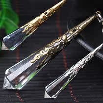 Natural crystal spirit pendulum pendant set Energy stone retro white crystal necklace pendant FM couple newbie entry