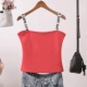 Mùa thu và mùa đông Slim màu rắn cộng với nhung dày chữ cổ áo vest cô gái đoạn ngắn lót áo đen