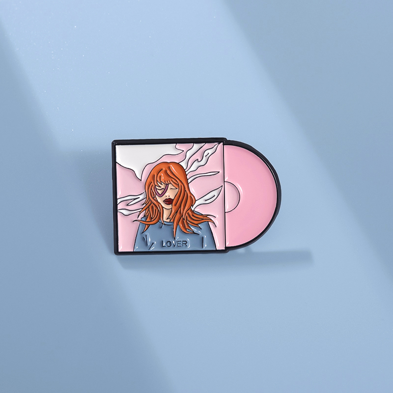 Taylor Swift Album Pink Record Pin Taylor Swift Pink Gift Metal Badge Clothing Bag Decoration